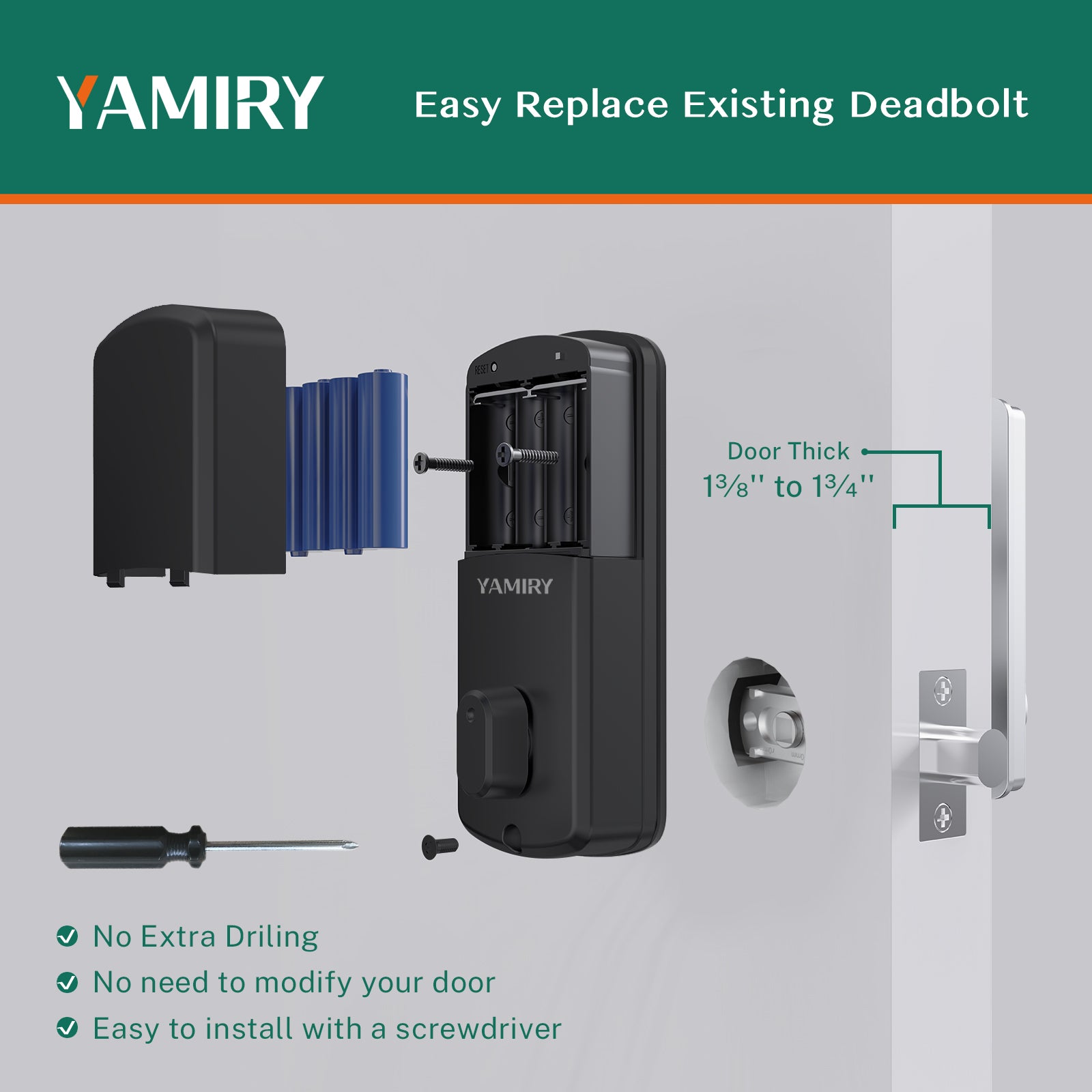 YAMIRY Smart Deadbolt Door Lock T15B