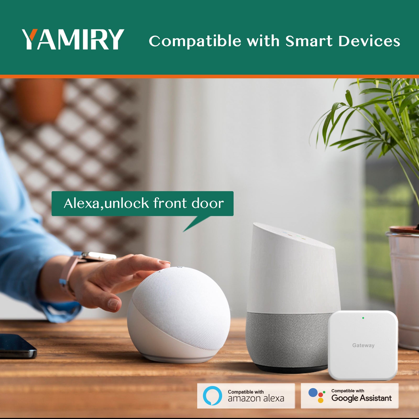Yamiry Gateway , WiFi Gateway Works for All Yamiry Smart Locks,Remotely Control Smart Lock ,Compatible with Alexa and Google Home（Gateway Model : G2)