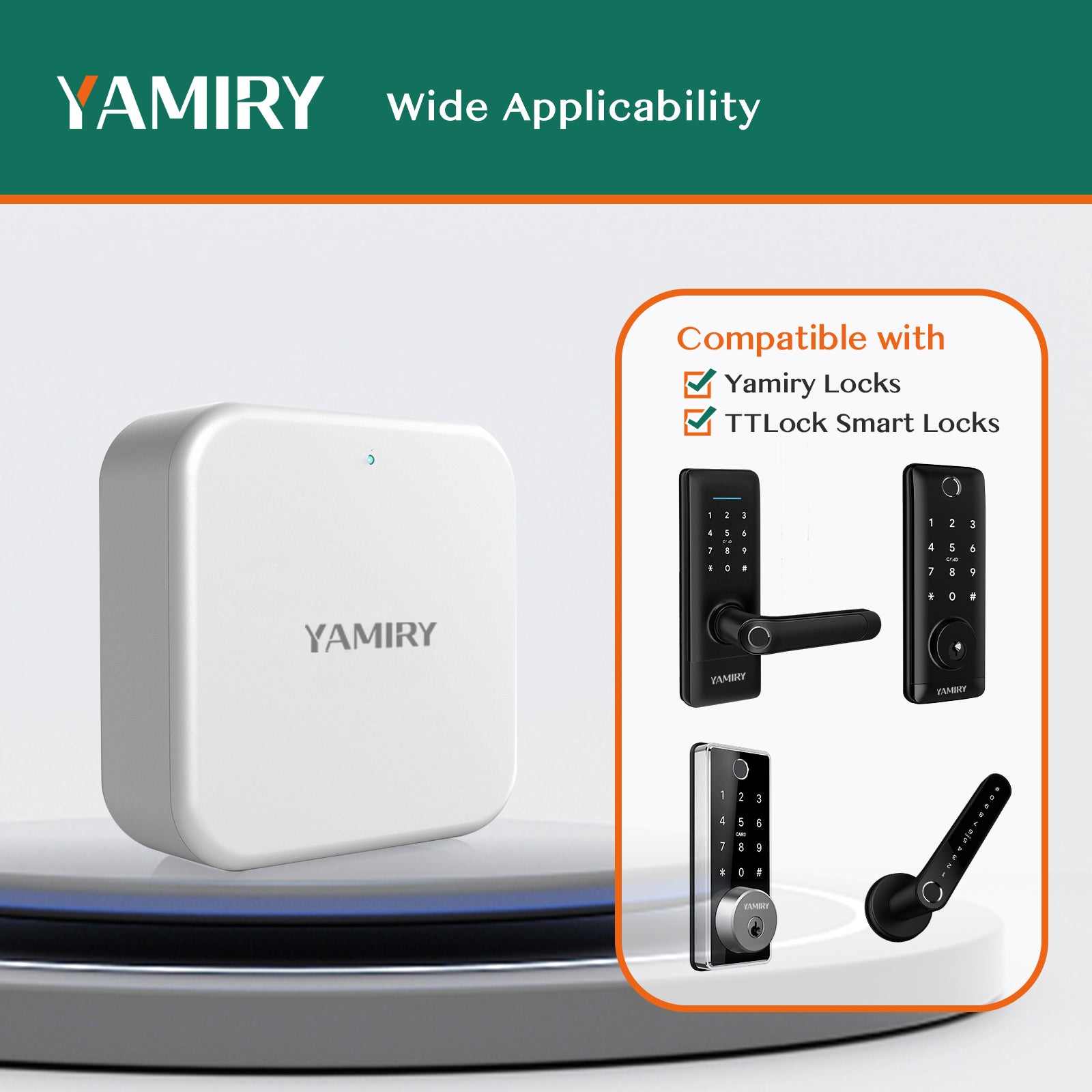 Yamiry Gateway , WiFi Gateway Works for All Yamiry Smart Locks,Remotely Control Smart Lock ,Compatible with Alexa and Google Home（Gateway Model : G2)