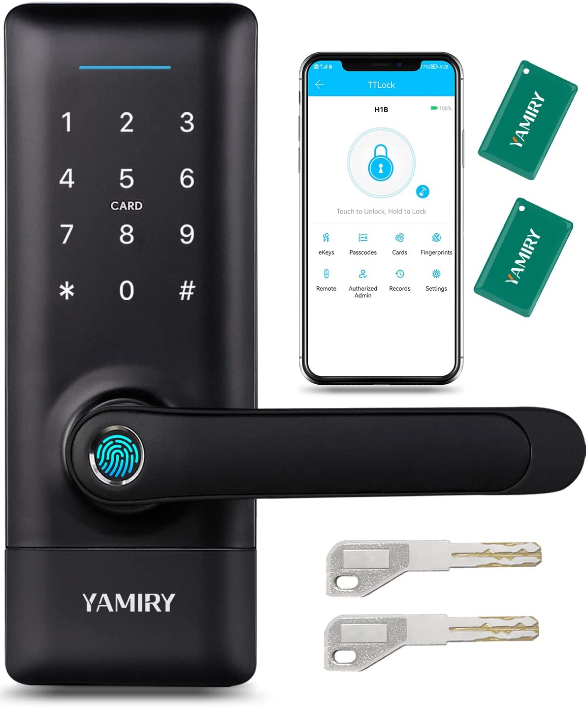 YAMIRY Smart Handle Lock H1B Black