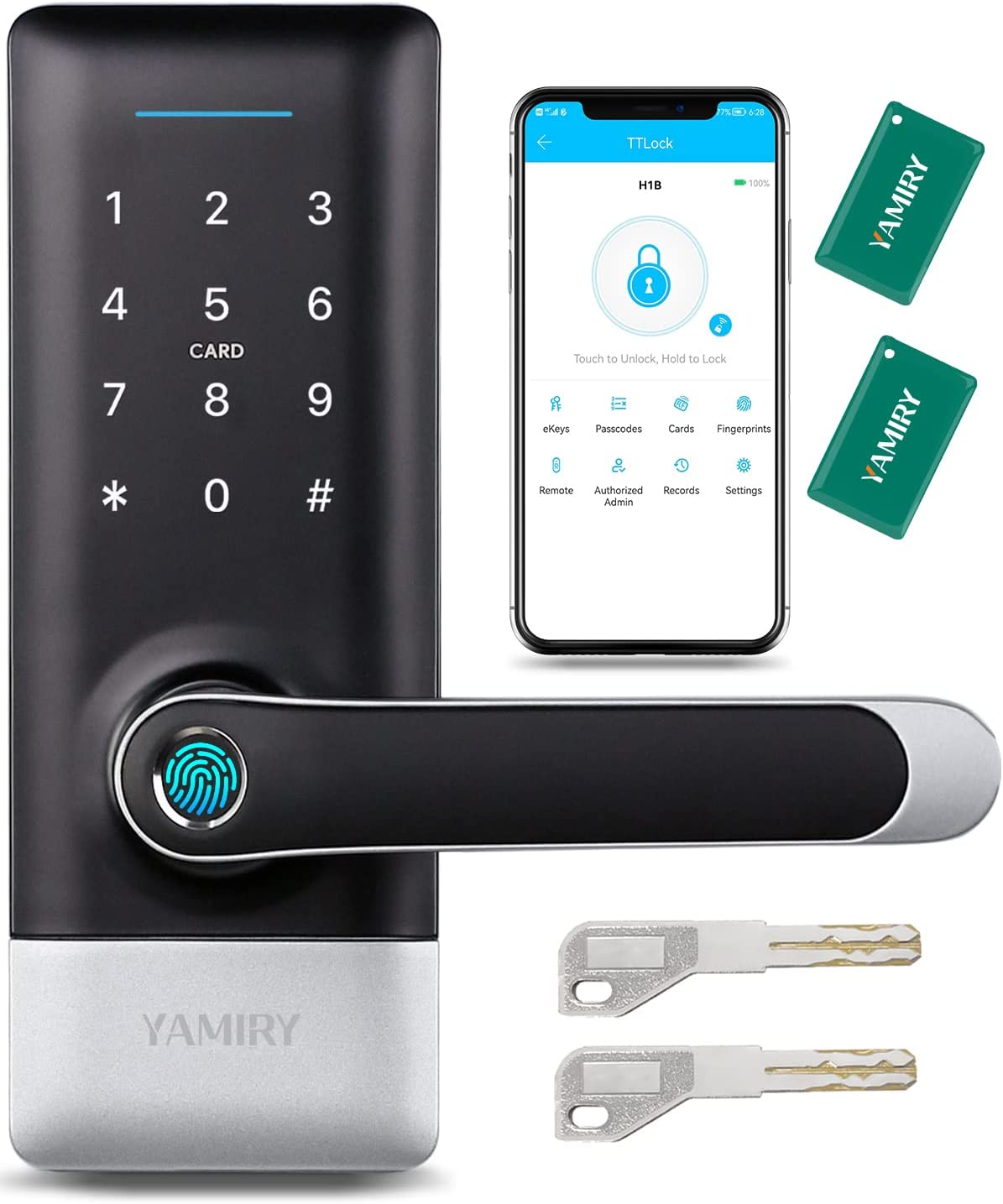 YAMIRY Smart Handle Lock H1B Black