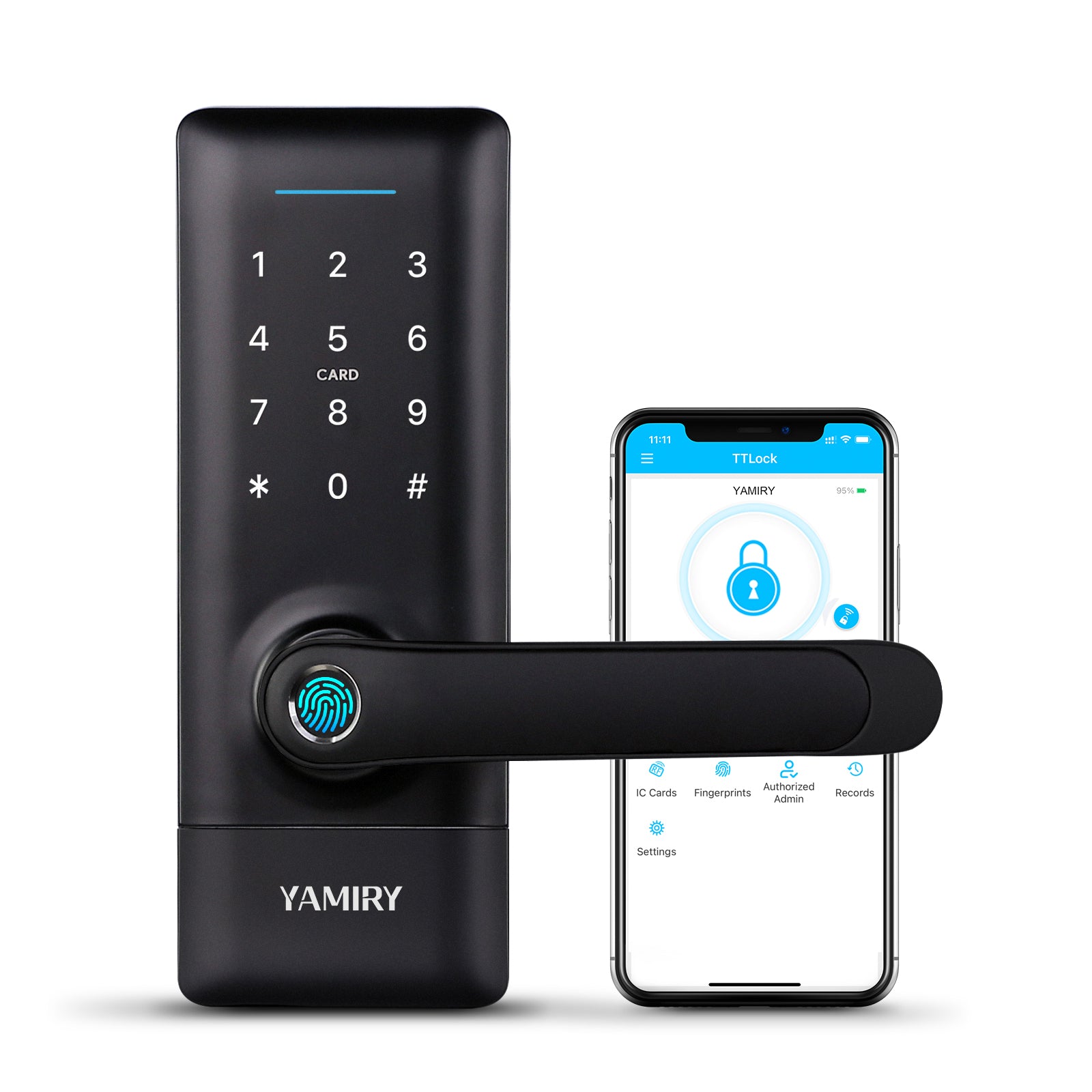 YAMIRY Smart Handle Lock H1B Black