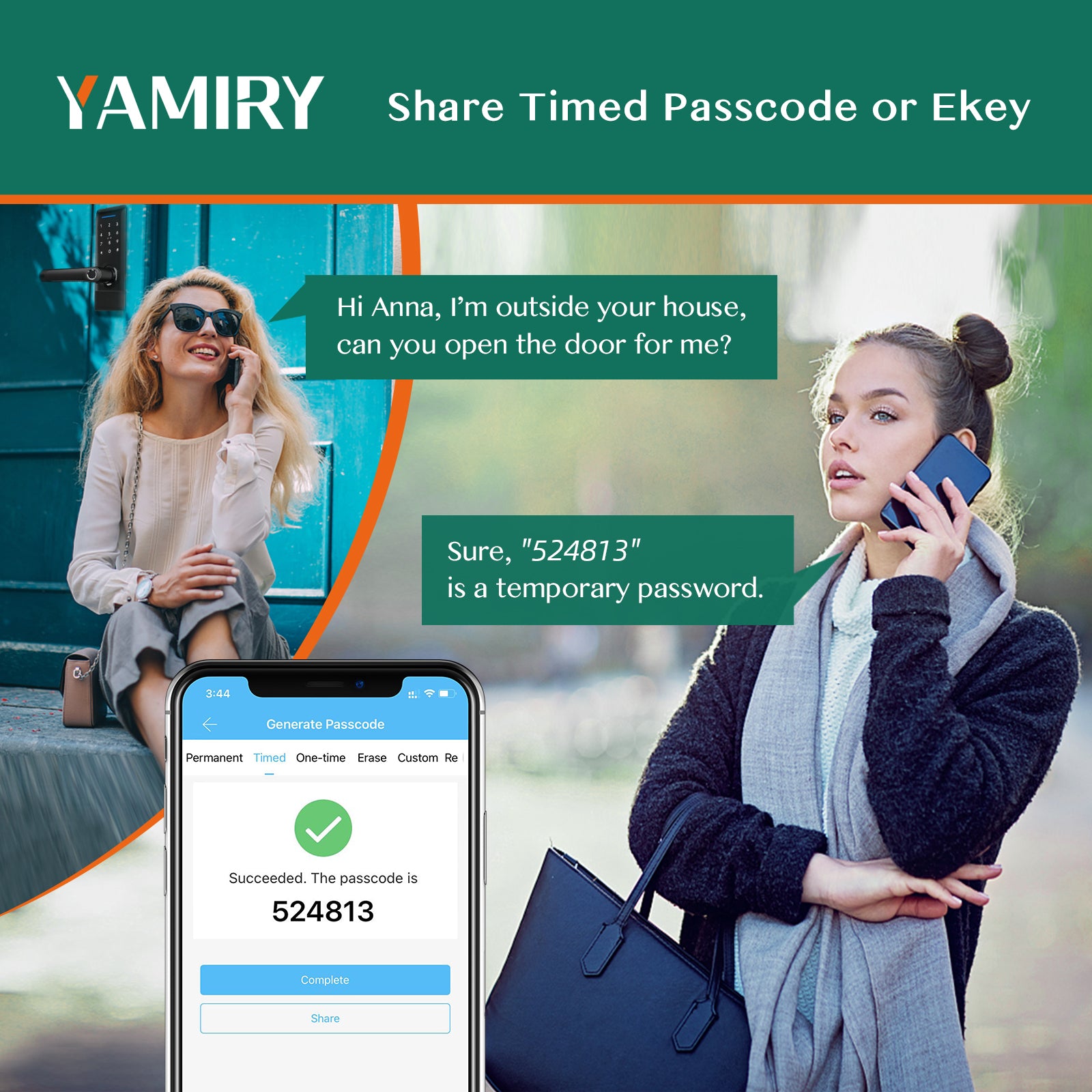 YAMIRY Smart Handle Lock H1B Black