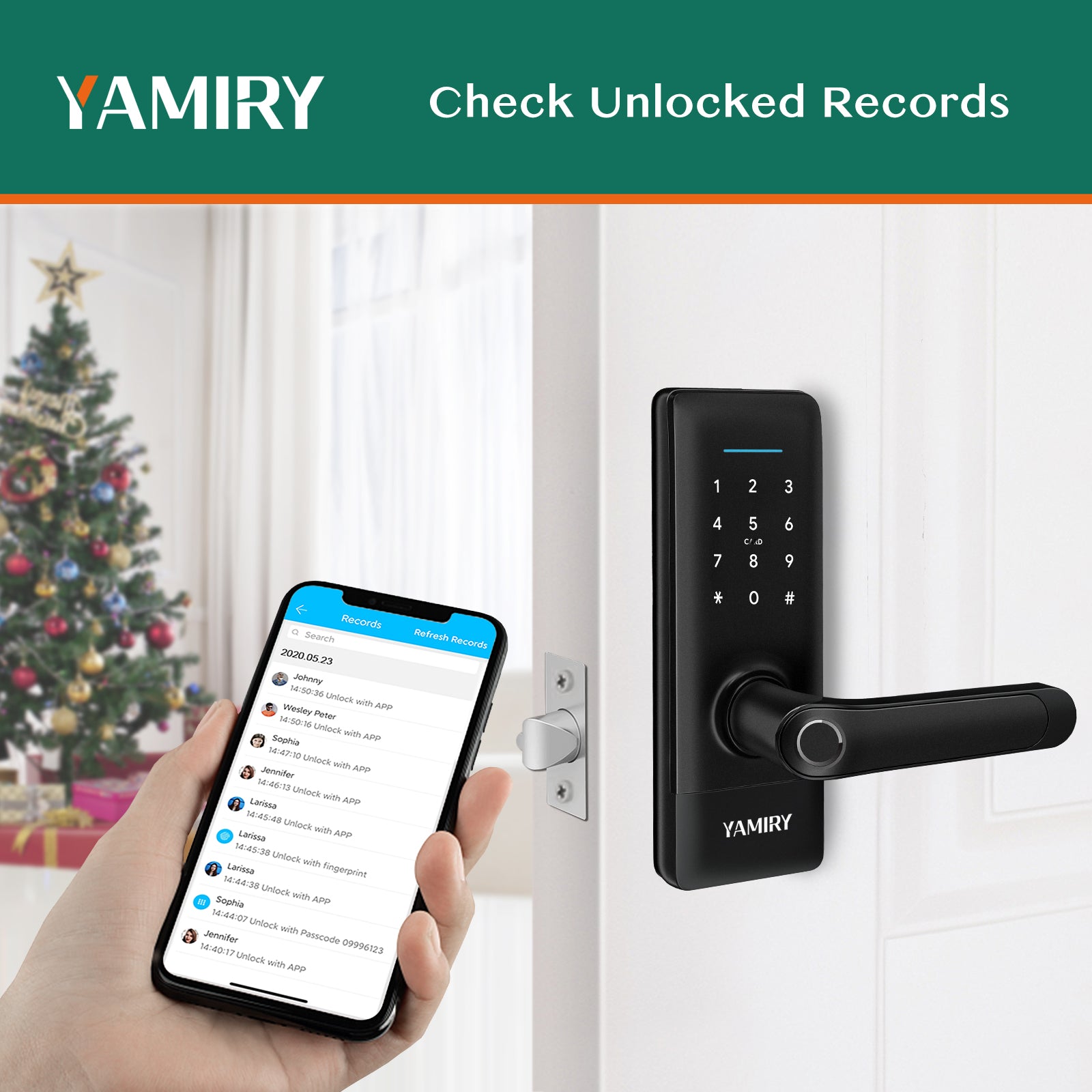 YAMIRY Smart Handle Lock H1B Black